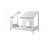 Vipack Lio Lit Cabane 90x200cm + Set De Rideaux Blancs