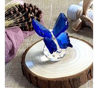 Lioaeust Figurine de papillon en cristal - Ornements en verre - Presse-papier - Décoration de maison ou de mariage pour le salon - Bleu