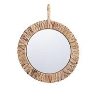 Lioaeust Miroir mural rond en rotin à suspendre de 38,1 cm