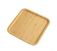 Lioaeust Plateau de service carré en bambou pour mariage, fête d'anniversaire, camping (25 x 25 x 1,5 cm)