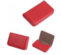 Lioaeust Porte-cartes compact en cuir synthétique pour un accès facile aux cartes de visite et de crédit, Rouge