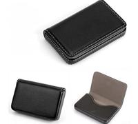 Lioaeust Porte-cartes compact en cuir synthétique pour un accès facile aux cartes de visite et de crédit, Noir
