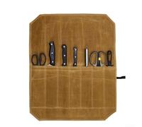 Lioaeust Sac de découpe en toile cirée pour chefs et amateurs de cuisine - Portable avec 8 emplacements pour un rangement et un transport sûrs, Voir image, Khaki