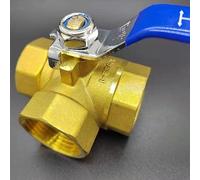 Lioaeust Vanne à bille à 3 voies, vanne à bille en laiton à 3 voies Vanne d'alésage L/T -20 ℃ à 120 ℃ 1/4", 3/8", 1/2", 3/4", 1" robinet à boisseau sphérique pour eau, huile, gaz (DN25 type T)
