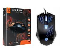 Liocat MX 757C Souris gaming avec 6 boutons programmables avec rétroéclairage RVB - 4000 DPI - Câble récepteur de 1,8 m - Souris de jeu USB pour PC, Mac, ordinateur portable - Noir