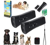 Liocwocne 2026 New Dog Trainer, Ultrasonic Anti Barking Device for Dogs, Portable Pet Corrector Bark Deterrent with LED Light & 3 Modes, Safe Anti Dog Barking Silencer All Breeds (2 Pcs,+ Battery)