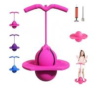 Liocwocne Children's Balance Jumping Ball, Thickened Balance Jumping Ball with Handle and Pump, Fun Pogo Stick for Boys & Girls, Keep Children Away from Electronic Devices, 300 Kg Load Capacity(Rosa)