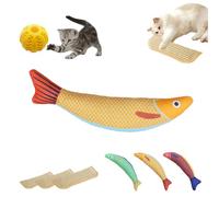 Liocwocne Coussin à l'herbe à Chat Double Usage Cat Love for Jouer et s'amuser, Jouet à l'herbe à Chat, résistant aux griffures et aux morsures, protège Les Meubles(Fish C)