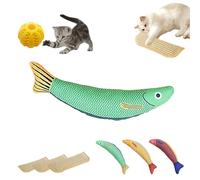 Liocwocne Coussin à l'herbe à Chat Double Usage Cat Love for Jouer et s'amuser, Jouet à l'herbe à Chat, résistant aux griffures et aux morsures, protège Les Meubles(Fish B)