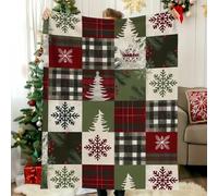 Liocwocne Couverture en Flanelle avec Un Adorable Dinosaure Souriant, Couverture d'halloween Douce et Moelleuse, idéale for Les câlins d'enfants, Moelleuse et Chaude(Weihnachtsbaum,150 x 130 cm)