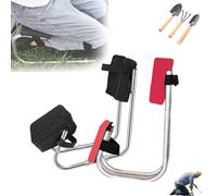 Liocwocne Knee Seat for Gardening, Strap on Kneeling Device for Garden, Strap on Kneeling Device Knee Seat Leg Brace, Protection Portable Easy to Move for Gardeners Farm Work(Black+Red)