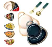 Liocwocne Soup and Sandwich Bowl with Handle, Ceramic Soup and Sandwich Plate Combo (2PCS-A)