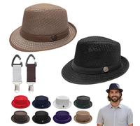 Liocwocne Summer Breathable Mesh Pork Pie Hat for Men Women, Lightweight Foldable Short Brim Fedora Trilby Bowler Cap, Packable UV Sun Protection Jazz Hats for Beach Outdoor Travel (Mix-E,Special)