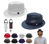Liocwocne Summer Breathable Mesh Pork Pie Hat for Men Women, Lightweight Foldable Short Brim Fedora Trilby Bowler Cap, Packable UV Sun Protection Jazz Hats for Beach Outdoor Travel (Mix-D,Special)