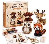 Liocwocne Tiny 3D Beaded Animal DIY Kit, Cute Bird and Animals Bead Making Set with Instructions, Handmade Beadwork Embroidery Art Craft Kits, Creative Jewelry Gift for Adults Teens (E)