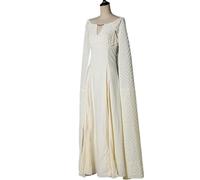 LIOEUE Robe De Cosplay Daenerys Targaryen | Costume Médiéval Blanc “Mère Des Dragons” Khaleesi Pour Femme (Blanc,XXL)