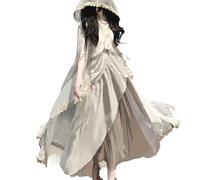 LIOEUE Robe Lolita Mythologie Nordique | Costume Halloween Féerique Pour Femmes | Tenue De Fête Cosplay Style Fairy (Ensemble complet,M)