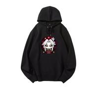 LIOEUE The Freak Circus Pierrot Sweat À Capuche Mignon Chibi | Pull Décontracté pour Hommes Et Femmes-Black||m