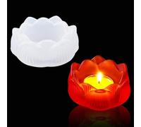 lioewhu Moule Silicone Bougeoir Lotus, Forme de Lotus Chandelier Silicone, Réutilisable Moule à Bougies 3D Lotus pour Bougeoir, Boîte à Bijoux, Photophore, Décoration de Table