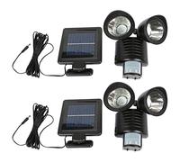 Lioggyet 2X 22 LED Double Detecteur de Securite Solaire de Spot, Projecteur de Motion Exterieure