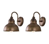 Lioggyet 2X Applique Murale Vintage Col de Cygne Grange Plat Lumière Industrielle Vintage Ferme Applique Murale Extérieure Imperméable (Bronze)