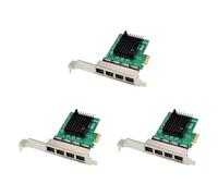 Lioggyet 3 x Carte réseau PCIE PCI-e X1 Adaptateur de carte réseau de serveur Gigabit Ethernet 4 ports pour Love Fast Sea Spider Ros Routeur doux