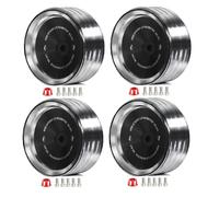 Lioggyet 4 Pièces/Ensemble 1,9 Pouces Moyeu de Roue de Miroir Rétro en Métal pour SCX10-4 RC Accessoires de Modification de Voiture Universel Noir A
