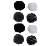 Lioggyet 8Pièces Universal Lavalier Microphone Furry Windscreen Pare-Brise Fourrure Coupe-Vent Soft pour Lapel Lavalier Mic 5Mm