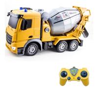 LioMaxi Camion bétonnière avec toutes les fonctions, jouet télécommandé alimenté par batterie, pour enfants et filles, échelle 1:24, 6 canaux, avec lumières et sons