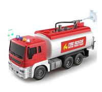 LioMaxi Échelle 1:16 Camion Pompiers Jouet pour Enfants, Pompe d'incendie à Inertie, Lumières & Sons, avec pompe pulvérisateur d'eau, Rouge (réservoir d'eau)