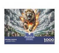 Lion 1000 Piece Jigsaw Puzzle for Adults Challenging Game Stress Relief Puzzle Exercise The Memory of The Brain for Men, Women, Elders, Seniors 38x26cm/1000pcs