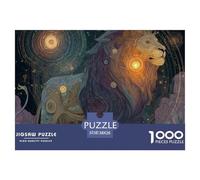 Lion 1000 Pièce Puzzle Jeu De Famille Classique Faune Sauvage Jigsaw Puzzles Jeu De Défi Unique pour Cadeaux De Voyage, Présent 38x26cm/1000pcs