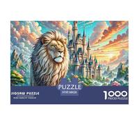 Lion 1000 Pieces Jigsaw Puzzles for Adults Family Challenge Toys Stress Relieving Entertainment Cultivate The Spirit of Teamwork for Family Decorations 38x26cm/1000pcs