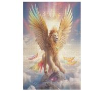 Lion 1000 Pièces Puzzle en Bois pour Adultes Enfants, Puzzles Impossible, Jeu D'adresse pour Toute La Famille, 78×53cm