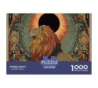 Lion 1000 Pièces Puzzle Jeu Éducatif Classique Faune Sauvage Jigsaw Puzzle Belle Décoration Puzzle pour Cadeaux De Voyage, Présent 52x38cm/1000pcs