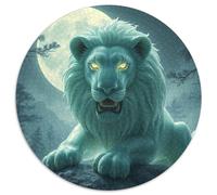 Lion 1000 Pièces Puzzle Rond animauxs Das Tier Wild animauxs Beast Adultes Et Enfants Célébrités Unique Activité Familiale 1000pcs (67.5x67.5cm)