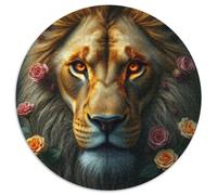 Lion 1000 Pièces Puzzle Rond animauxs Das Tier Wild animauxs Beast Adultes Et Enfants Encastrement Facile Qualité Premium Relaxation Activité Artistique 1000pcs (67.5x67.5cm)