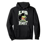 Lion 1987 Zodiac Queens Afro Astrologie Anniversaire Sweat à Capuche