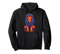 Lion Abstrait coloré, Art de Chat Vibrant de la Jungle Sweat à Capuche