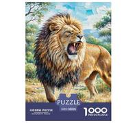 Lion Africain 1000 Pieces Animaux Puzzle pour Adulte Jeu Éduchatif Défi Jeu Cadeau Unique Adultes Et Enfants Dès 14 Ans 38x26cm/1000pcs