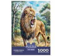 Lion Africain 1000 Pièces Puzzle pour Adultes Jeux De Défi Familial Divertissement Apaisant Entraîner La Mémoire du Cerveau pour Toute La Famille, 38x26cm/1000