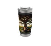 Lion africain avec oursons Gobelet isotherme en acier inoxydable double paroi