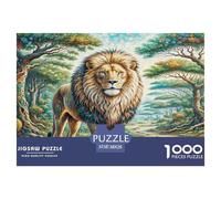Lion Africain Puzzle 1000 Pieces Cadeau Unique Jeu Éducatif Défi Jouet À De Qualité Supérieure Peinture Art pour Adultes Et Enfants 38x26cm/1000pcs