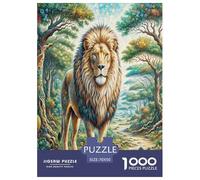 Lion Africain Puzzles 1000 Pieces Cadeau Unique Jeu Éduchatif Challenge Toy À De Qualité Supérieure Peinture Art pour Adultes Enfants 70x50cm/1000pcs