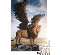 Lion Ailé Puzzle Mini 1000 Pièces pour Adultes | 52x38cm Carton Décor Maison Coupe Précise Cadeau Anniversaire Détente