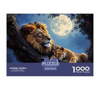 Lion and Cub Moonlight Structure en Papier Fiable Excellent Loisir pour Se Détendre Après Le Travail Et Réduire La Fatigue Quotidienne 70x50cm/1000pcs