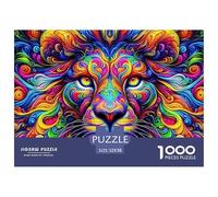 Lion and Lioness Under Green Moon Carton De Haute Qualité Jeu Stimulant, Parfait pour Se Détendre Après Le Travail Et Les Journées Chargées 52x38cm/1000pcs