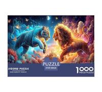 Lion and Tigre1000 Pièces Amateurs De Puzzlesanimal pour Adultes Jeu D'Intelligence Parfaitpourla Détente Del'art DeLaDécoration 38x26cm/1000pcs