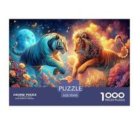 Lion and Tigre1000 Pièces Amateurs De Puzzlesanimal pour Adultes Jeu D'Intelligence Premium avec Défis Paysagedes QuatreSaisons 70x50cm/1000pcs