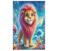 Lion Animal - Puzzle en Bois Adulte 1000 P - Challenge Puzzles - Adultes Et Enfants À Partir De 12 Ans 78×53cm
